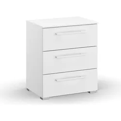 Nachtkommode RAUCH "Skat Pure", weiß (alpinweiß), B:40cm H:61cm T:42cm, Holzwerkstoff, Sideboards, mit 3 Schubladen in puristischem Design