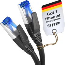 KabelDirekt – Cat 7 Netzwerkkabel, bruchfest – 20m – 10 Gigabit LAN Kabel & Ethernet Kabel, erhältlich in 0,25-30m (Patchkabel für Highspeed-Netzwerke, PC, Switch/Router/Modem, RJ45, schwarz)