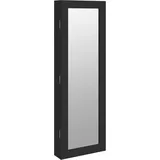 Schmuckschrank Mit Spiegel Wandmontage Schwarz 30X8,5X90 Cm