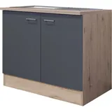 Flex-Well Spülenunterschrank Morena 100 cm Basaltgrau matt - San Remo