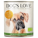 DOG'S LOVE Bio Pute mit Amaranth, Kürbis & Petersilie 12x800g Dose Hundenassfutter