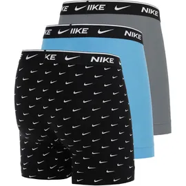 Nike Essential Cotton Stretch Boxershorts schwarz/grau/blau S 3er Pack