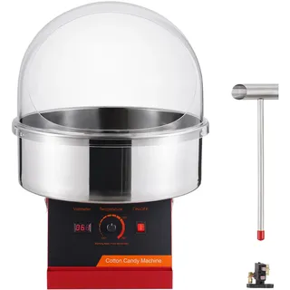 Uimoso Kommerzielle Zuckerwattemaschine mit Abdeckung, 1000W, Rot