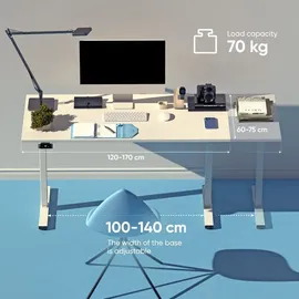 ONKRON höhenverstellbarer Schreibtisch WDF221E-W