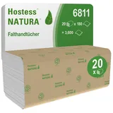 Kimberly-Clark Papierhandtücher Kimberly Clark HostessTM NaturaTM, Zick-Zack-Falzung, 2-lagig, 20 x 180 Blatt, Rec..., Haushaltspapier, Grau