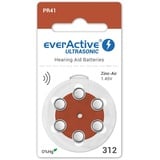 30x EverActive UltraSonic Typ 312 Hörgerätebatterie Zinc Air Zink Luft P312 PR41 ZL3 Quecksilberfrei Mercury Free