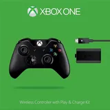 Microsoft Xbox One Wireless Controller schwarz [Play & Charge Kit] (Gut - leichte Gebrauchsspuren / mindestens 1 JAHR GARANTIE)