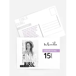 Geburtstagseinladung selbst gestalten mit Spruch und Fotos im Onlinedesigner bei Meine-Kartenmanufaktur.de