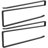 Intirilife 2x Papierrollenhalterung in Schwarz - Z-Form - 26 x 1.1 x 10 cm - Platzsparende moderne Steckalterung für Papierrollen und weitere Gegenstände
