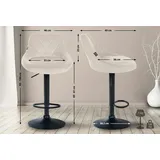 CLP 2er Set Barhocker Lazio Samt creme/schwarz