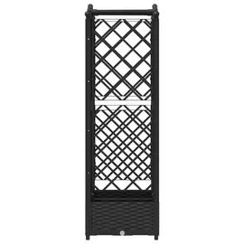 vidaXL Hochbeet mit Rankgitter und Dach 124 x 40 x 125 cm Schwarz