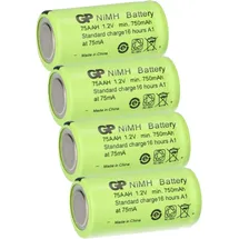 GP 4 x GP GP75AAH Akku 2/3AA Mignon NiMH Akku 1,2V 750mAh