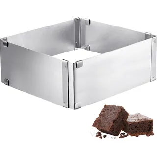 Westmark Backrahmen, Verstellbar: 15,5 - 28 cm, hoch: 8 cm, Rostfreier Edelstahl, Silber, 31332260, Quadratisch, Ohne Teiler