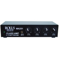 Rolls MA251 Mini-Verstärker 2x5W/4Ohm, 1 XLR Mic-In, 3-Line-In, 1 Line-Out