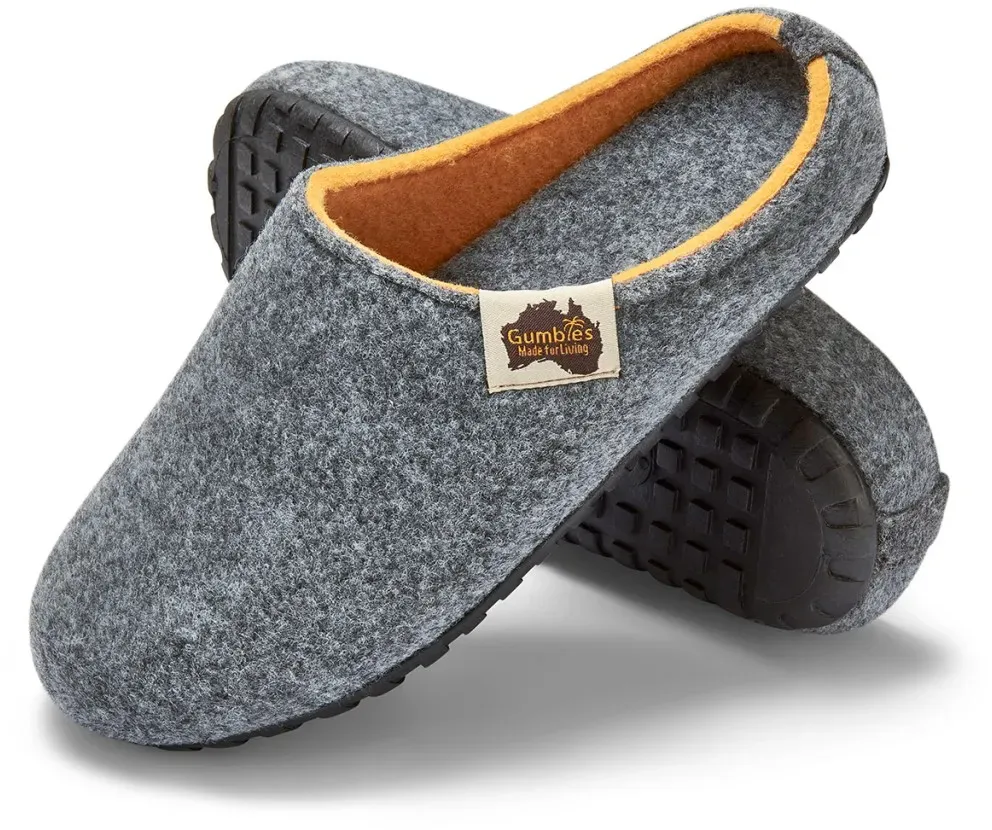 Gumbies Hausschuhe Slipper grau/gelb