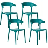 Beliani 4er-Set Esszimmerstuhl GUBBIO in Grün | Gr.: onesize