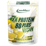 Ironmaxx 7K Protein 80 Plus Vegan - Buttermilk-Lemon 500g Beutel | hochwertiges veganes Proteinpulver aus 7 verschiedenen Komponenten | wasserlösliches Proteinpulver ohne Zuckersatz