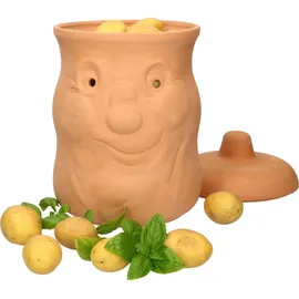 Mambocat Kartoffeltopf Karl Terrakotta Vorratsdose mit Deckel, Aufbewahrung von ca. 1,5kg Kartoffeln - Orange