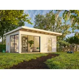 Palmako Gartenhaus Andrea 17,1 m2 mit Schiebetür - 44 mm naturbelassen