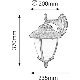 Rabalux Außenwandleuchte Metall 37,0 cm E27 dimmbar IP43 gold-weiß