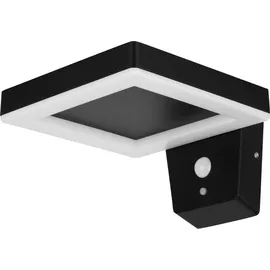 REV Ritter LED Solar Wandleuchte Square schwarz mit Bewegungsmelder und Dämmerungssensor