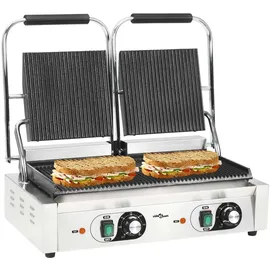 vidaXL Doppelter Gerillter Panini-Grill 3600 W 57x30,5x20 cm