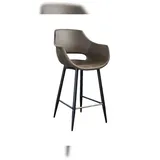 KAWOLA Barhocker ZAJA Barstuhl Sitzhöhe 76 cm Microfaser oliv