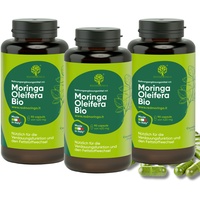 RedMoringa Bio Moringa Oleifera Nahrungsergänzungsmittel - 100% natürlich | Moringa in veganen Protein-Kapseln | Quelle für Vitamine, Mineralien und Proteine - 270 Kapseln - Hergestellt in Italien