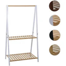 Mendler Bambus Pflanzenregal HWC-Q32 130 x 70 x 44 cm Natur-weiß