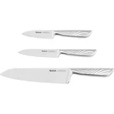 Tefal Precision 3-tlg. Messer-Set, Kochmesser 15 cm, Universalmesser 12 cm, Schälmesser 9 cm, schärfste Messer, 22°-Klingenwinkel, Eishärtungstechnologie, Wellenmuster, Edelstahl, K289S334