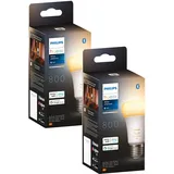 2x PHILIPS Hue White Ambiance E27 Smarte Lampe A60 800 LED Leuchtmittel NEU