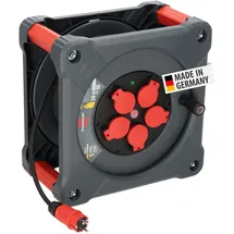Brennenstuhl Professional Baustellen-Kabeltrommel KA 5100 5 IP44 (50m H07RN-F 3G1,5 Kabel in schwarz, 5 Schutzkontakt-Steckdosen, Baustelleneinsatz und ständiger Einsatz im Freien, Made in Germany)