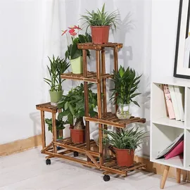 unho Blumenregal mit 6 Ebenen 95 x 25 cm Braun