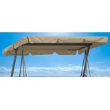 QUICK STAR Hollywoodschaukel Dachbezug 200 x 145 cm Beige Wasserdicht | Universal Ersatzdach Gartenschaukel 3 Sitzer | UV 50 Schaukel Dach Ersatz Bezug