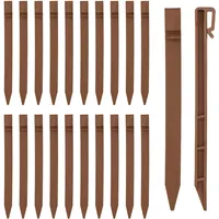 Landschaftseinfassung, 24,6 cm, strapazierfähig, für den Außenbereich, Kunststoff, Landschaftseinfassung, Verankerung, Kunststoff-Bodenpfähle, Verankerungsspieße für Einfassung (20, Braun)