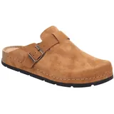 Rohde H.SOAVE Pantoffel Hausschuh, Schlappen, Clog, Homeslipper mit Schnallenverschluss braun 46 EU