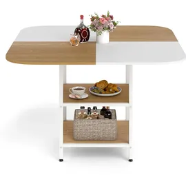 Costway Küchentisch 120 x 77 cm beige/weiß