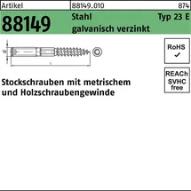 F. REYHER Nchfg. GmbH & Co. KG Stockschraube R 88149 Typ 23 E M8 x 200 50 Stück