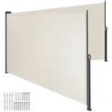 Tectake Seitenmarkise 160 x 600 cm Beige Aluminium