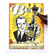 DanDiBo Ambiente Dandibo Wandbild Beer mit Flaschenöffner 40cm Bieröffner 21261 Wandflaschenöffner Öffner (21261 Gelb,