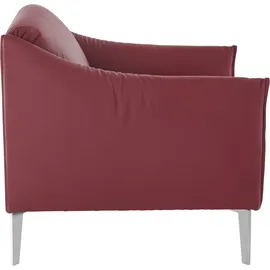 W.Schillig Cocktailsessel "sally Designsessel, Loungesessel", rot (ruby rot z59), B:84cm H:78cm T:84cm, Longlife Xtra-Leder Z59: Glattleder mit modischer Prägung. Hautstärke 0, 9 - 1, 1 mm., Sessel, Cocktailsessel, mit Metall-Winkelfüßen in Chrom glänzend