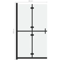 vidaXL Faltbare begehbare Duschwand ESG-Glas mattiert 80x190 cm