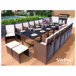 Swing&Harmonie Vegas Polyrattan Sitzgruppe Esstisch Lounge Gartenmöbel Essgruppe Sitzgarnitur Set - versch. Ausführungen