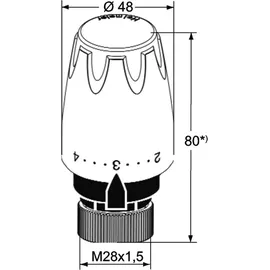 HEIMEIER Thermostatkopf DX Direktanschluss für Herz M 28 x 1,5