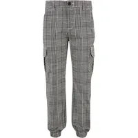URBAN CLASSICS Boys AOP Glencheck Cargohose in Schwarz, Größe