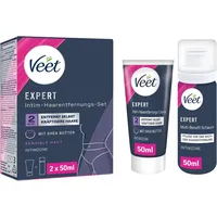Veet EXPERT Intim-Haarentfernungs-Set, Intim-Haarentfernungscreme + Multi-Benefit Schaum, 100ml
