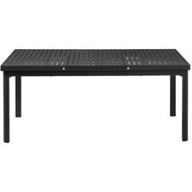 MYLIA Garten-Essgruppe: Tisch ausziehbar 180/240 cm + 8 stapelbare Sessel - Aluminium - Anthrazit - NAURU von MYLIA