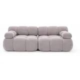 kaiser möbel Couch,, 2-Sitzer Sofa modular, Veloursstoff Salvador, Grau, Selia - Grau