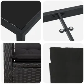 vidaXL Garten Essgruppe 5 pcs Schwarz Poly-Rattan