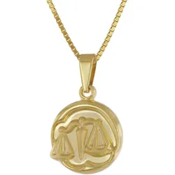 trendor 41088-10 Waage Sternzeichen Gold 333/8K mit goldplattierter Kette, 40 cm